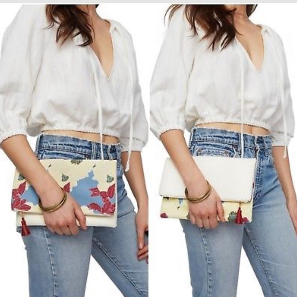 NWT SEALED Rachel Pally Reversible Floral Clutch